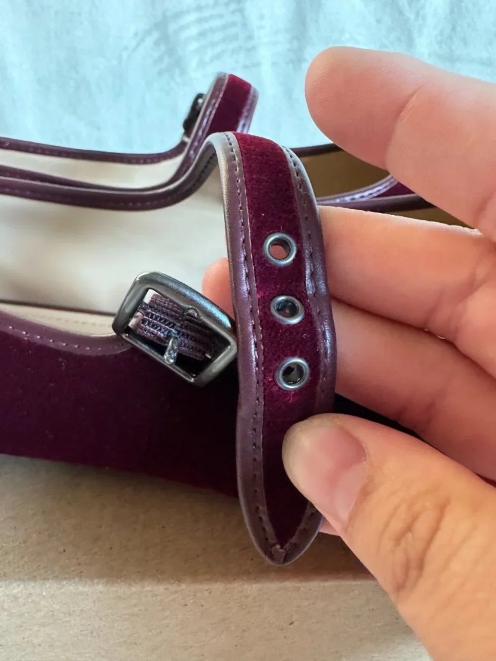 NIB Coach C Rivet Mary Jane Velvet Women Shoes Burgundy/Merlot CCG46 SZ US9/EU40 - Picture 6 of 13